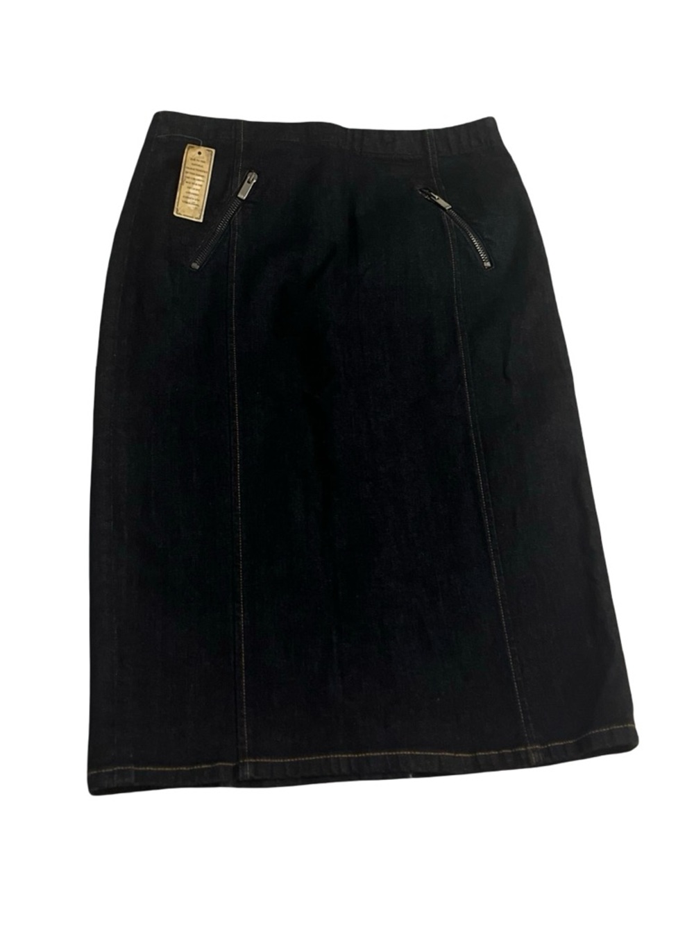 Polo Ralph Lauren Indigo Denim Jean Pencil Skirt Sz 2 Kick Back Split Preppy